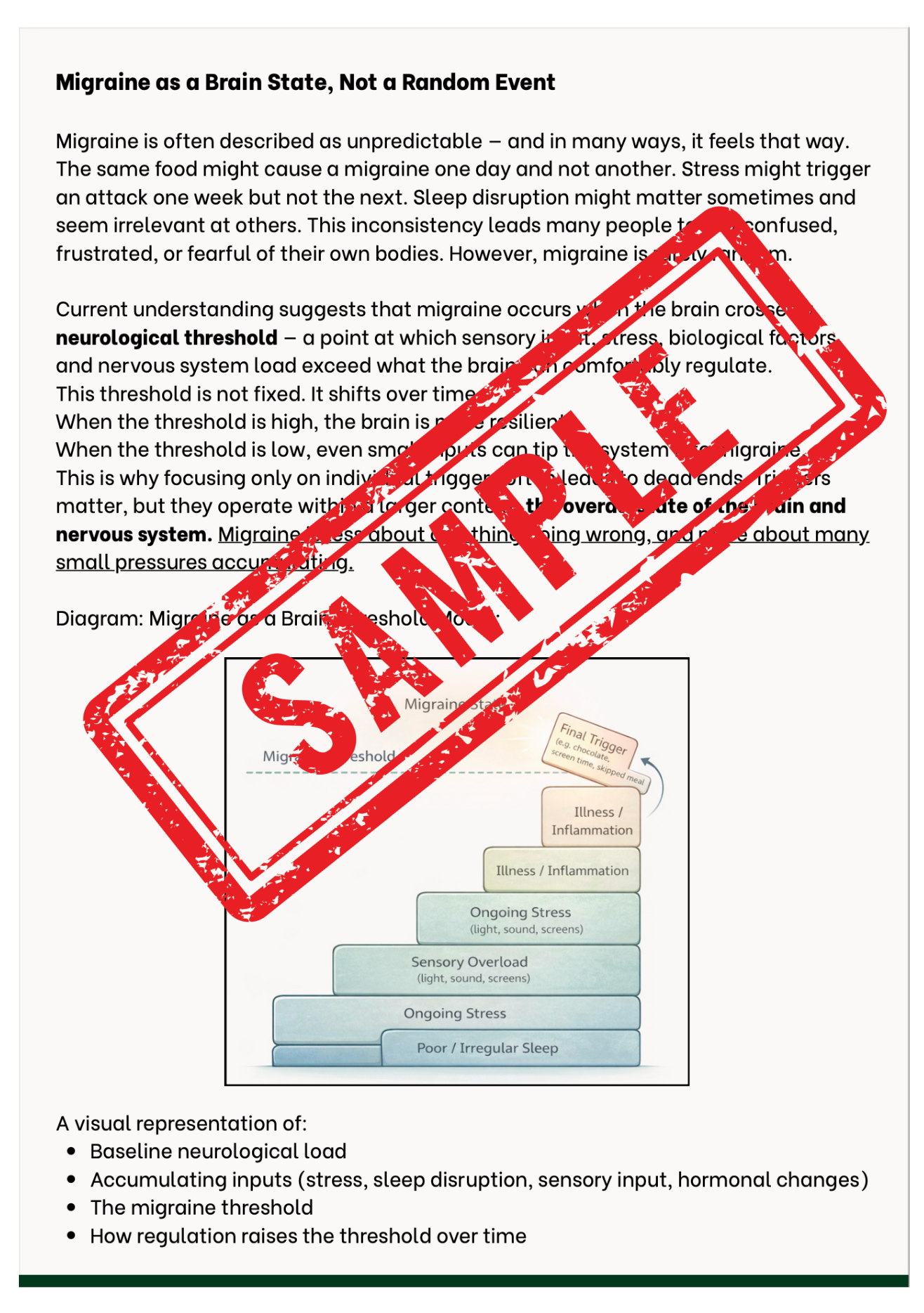 CALMING THE MIGRAINE BRAIN - HOW I BROKE THE CHRONIC MIGRAINE CYCLE AND TOOK MY LIFE BACK
